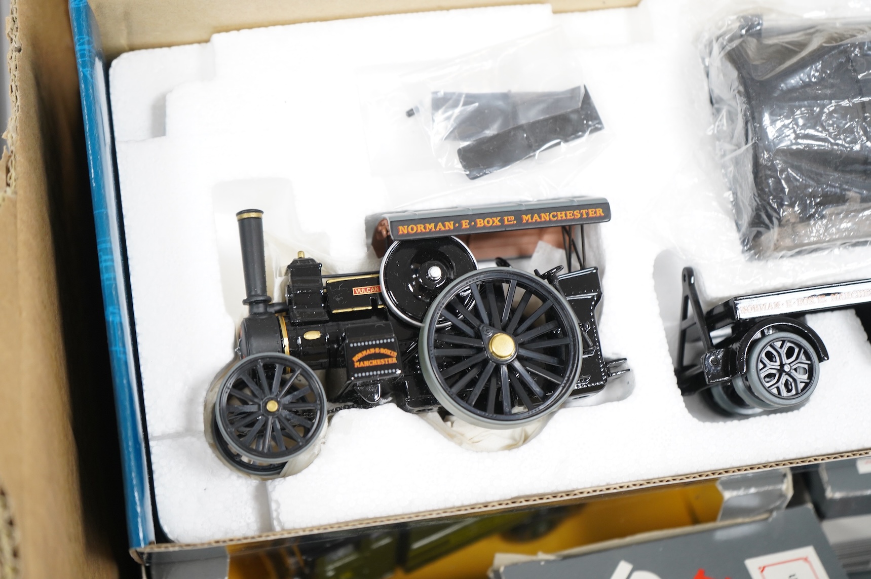 Sixty boxed diecast vehicles by EFE, Corgi Classics, Oxford Diecast, Vanguards, Corgi Aviation Archive, Matchbox Models of Yesteryear, etc. vehicles include; EFE commercial vehicles and cars, 1:76 scale trackside vehicle